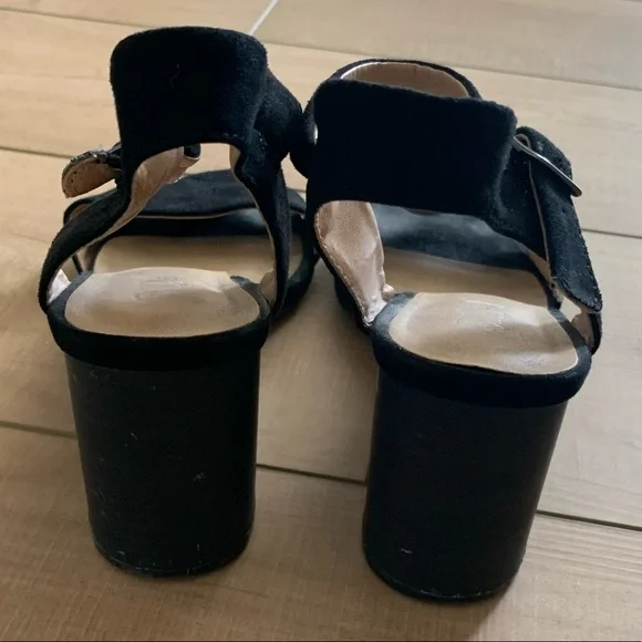 Black Strappy Block Heels - Picture 2 of 2